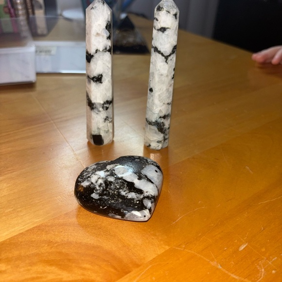 Other - Moonstone with tourmaline heart and tower set..